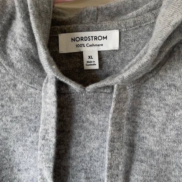 Nordstrom Cashmere Hoodie Women XL Grey - Picture 2 of 7